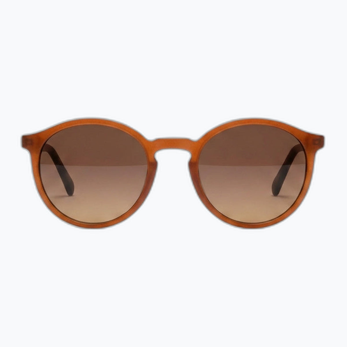Jaxy Lennon in Rust/Green — Round Polarized sunglasses