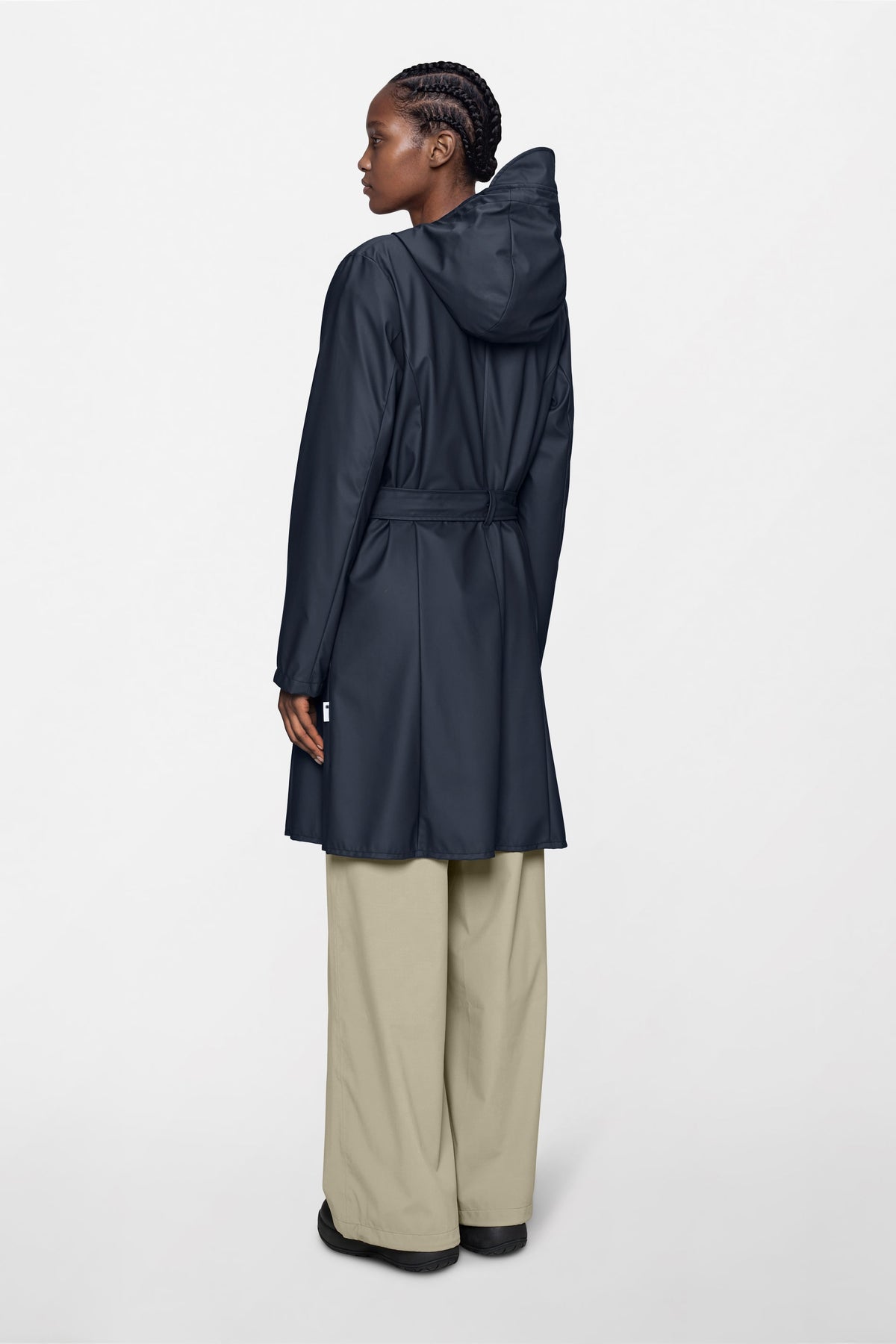 RAINS Curve Long Jacket
 Navy Jacket
