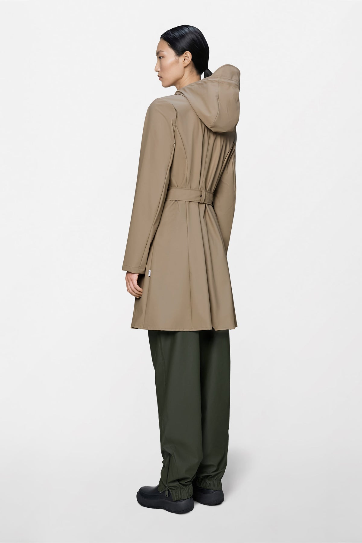 RAINS Curve Long Jacket
 Beige Jacket