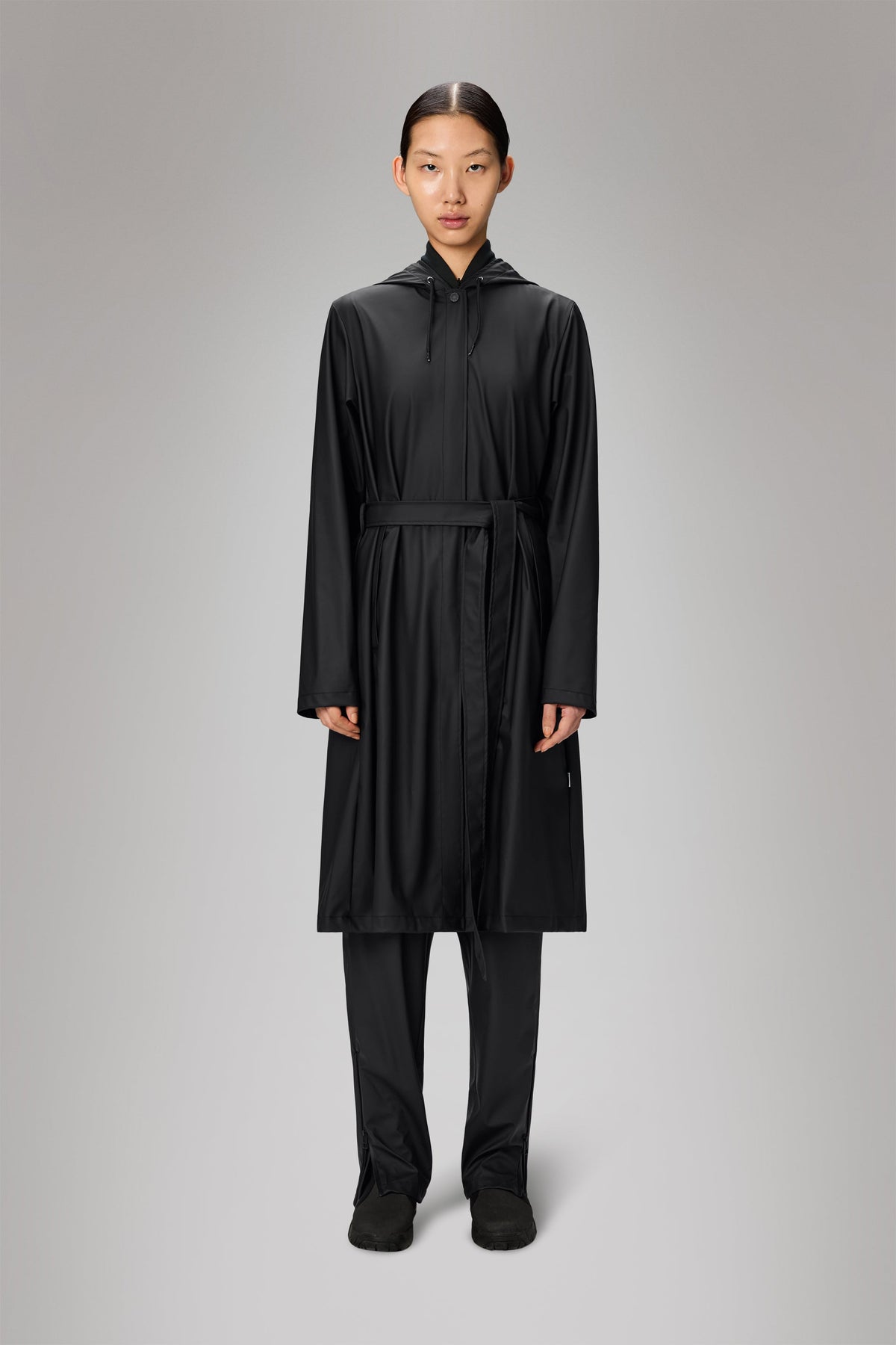 RAINS A-Line Longer W Jacket Black Jacket