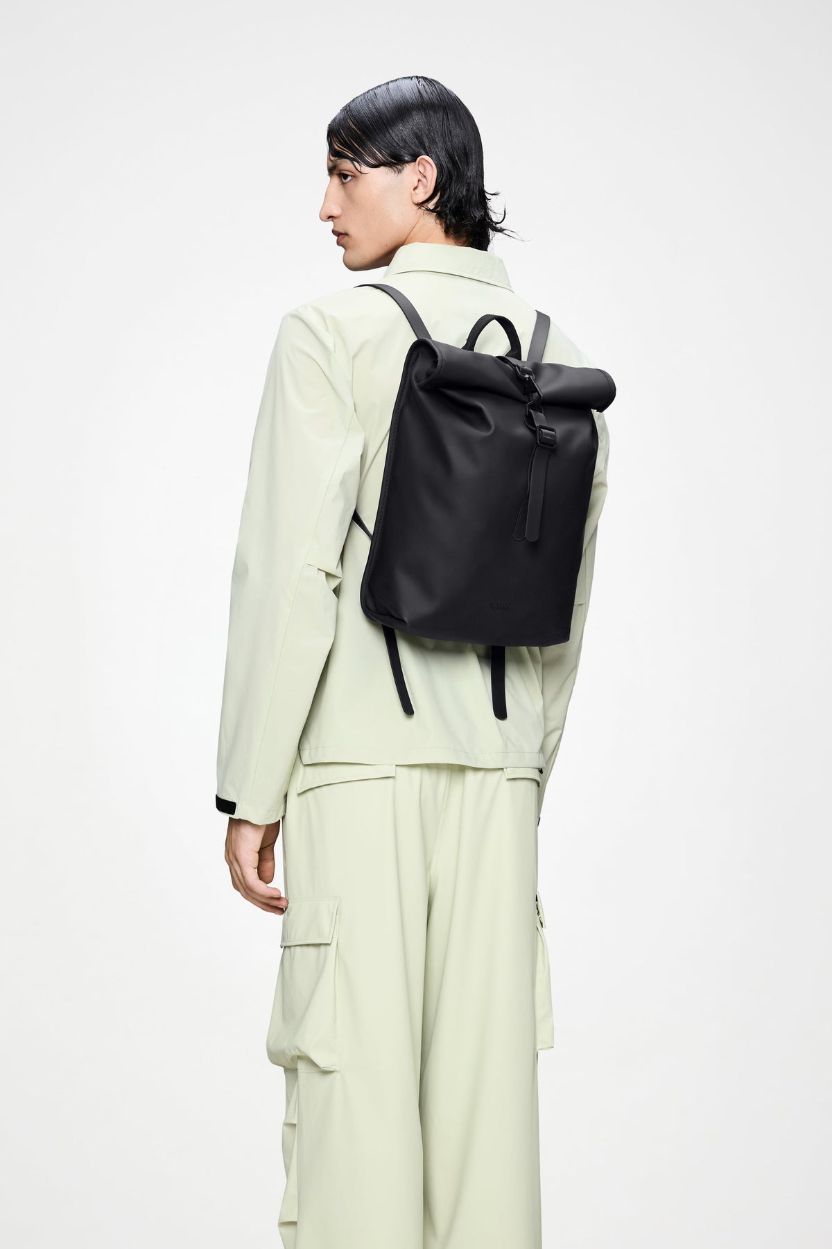 RAINS Rolltop Rucksack Mini Black Backpack