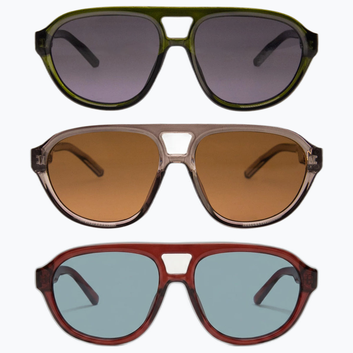 Jaxy Horizon — Retro Aviator Polarized sunglasses in Brown