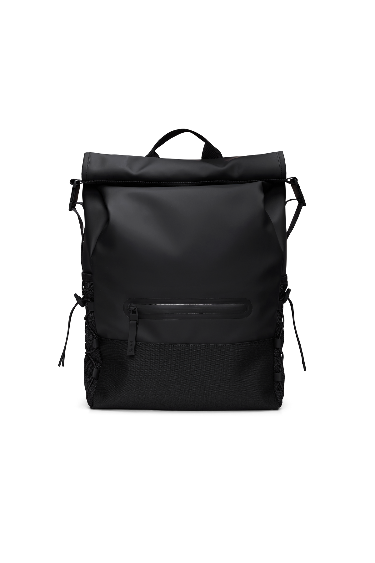 RAINS Trail Mountaineer Rolltop Black Backpack