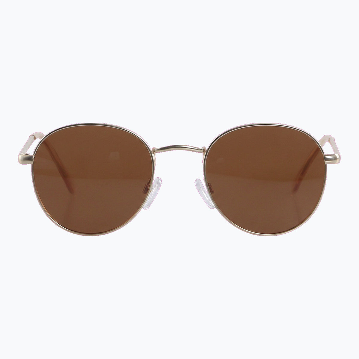 Jaxy Raven in Gold — Round Polarized sunglasses