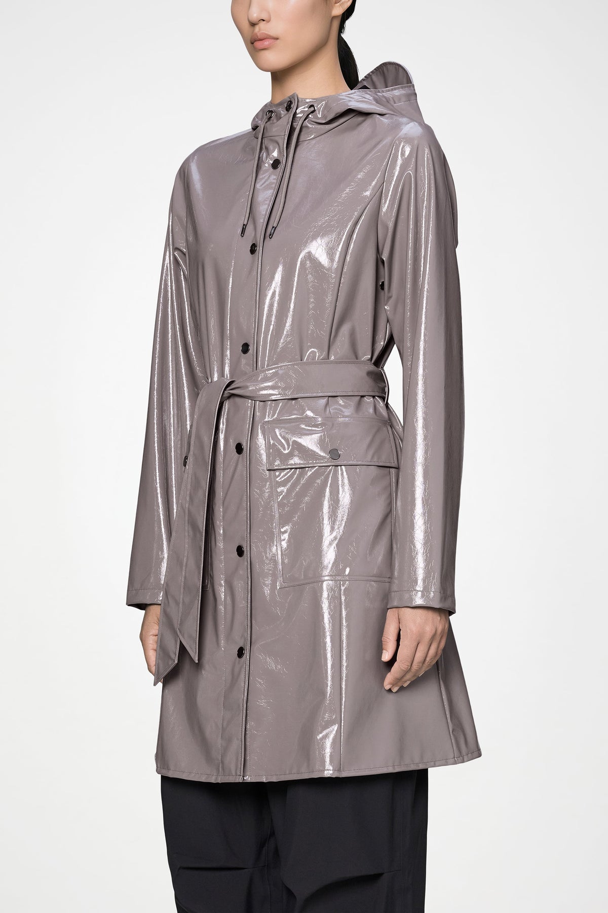 RAINS Curve Long Jacket
 Cinder Glaze Jacket