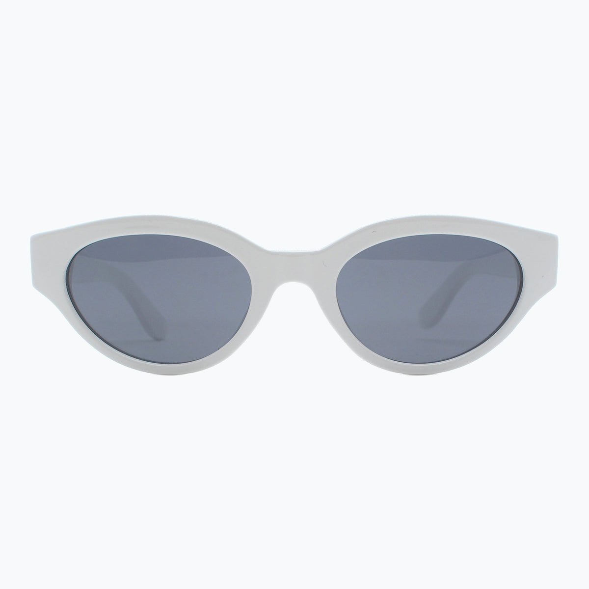 Jaxy Monroe in White — Rectangle Polarized sunglasses