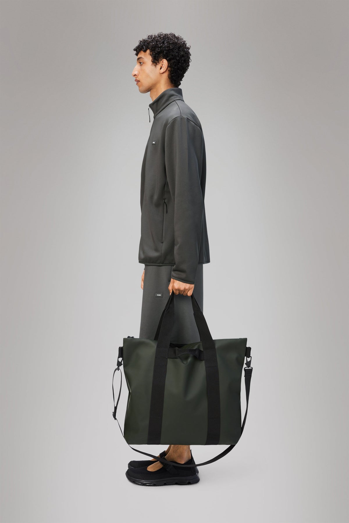 RAINS Tote Bag Green 23L H46 x D10 x W53 cm Tote