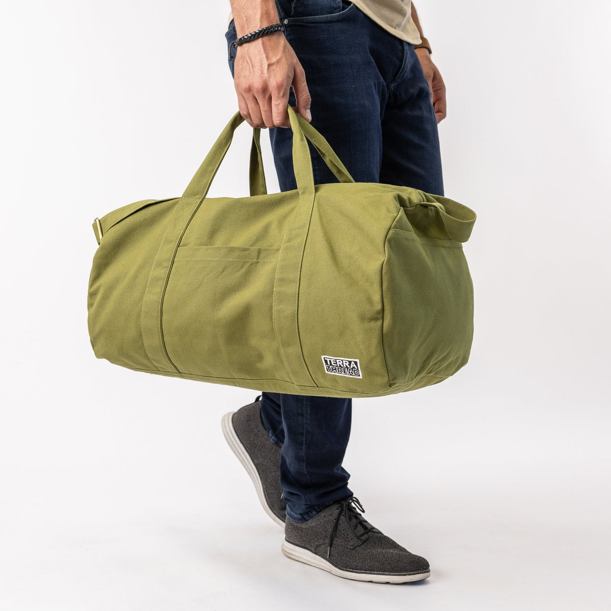 green weekender bag#color_olive-green