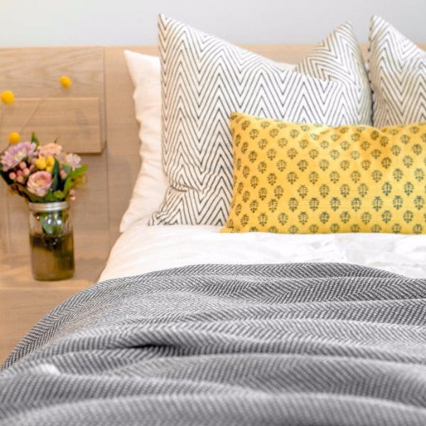 In2Green Eco Throw Cotton Sustainable Knit Throw Blanket - Herringbone