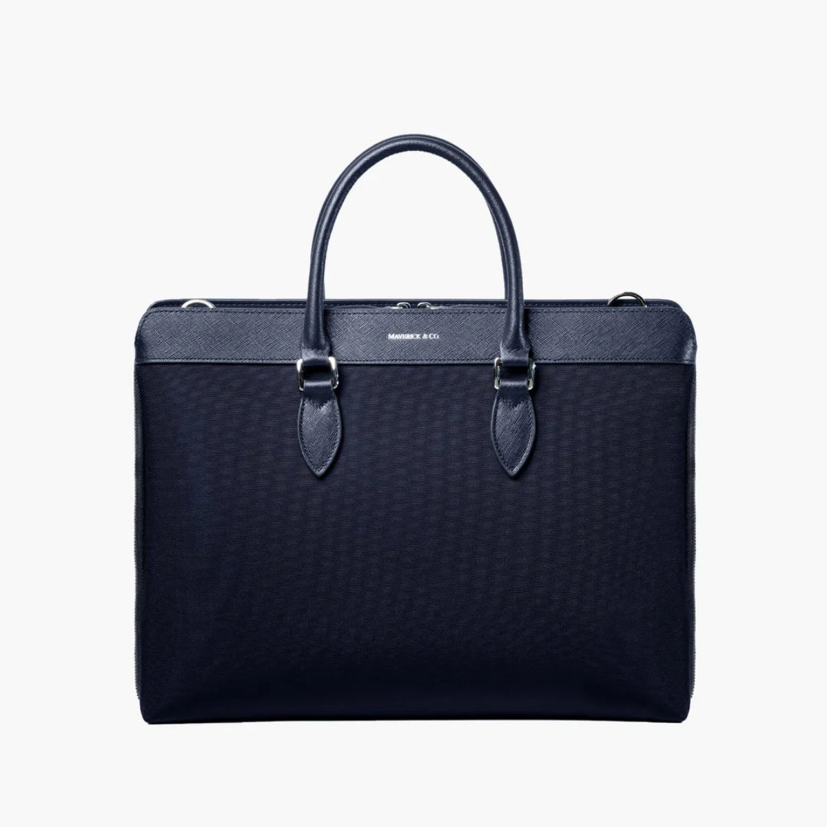 Alpha Leather-Trimmed Briefcase
