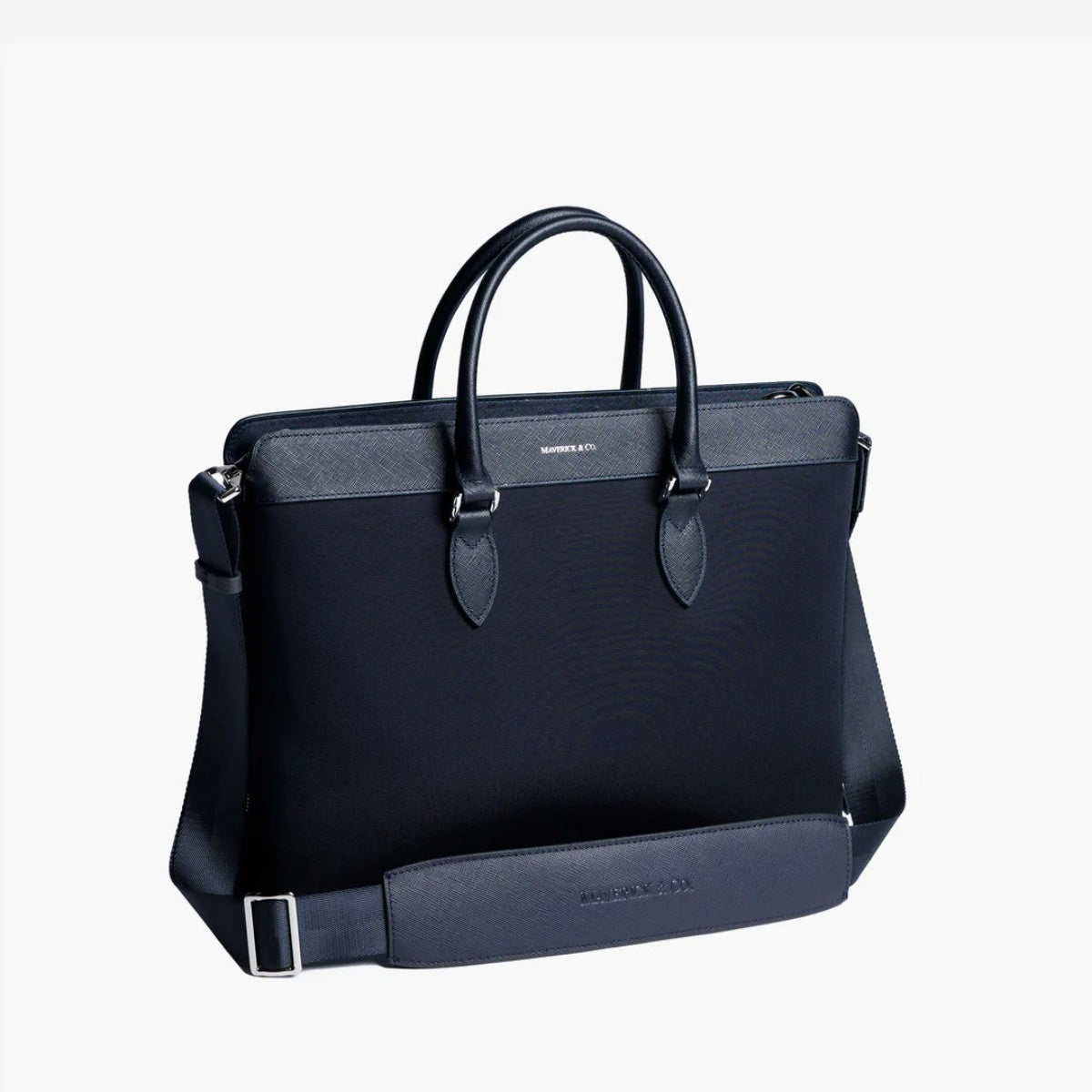 Alpha Leather-Trimmed Briefcase
