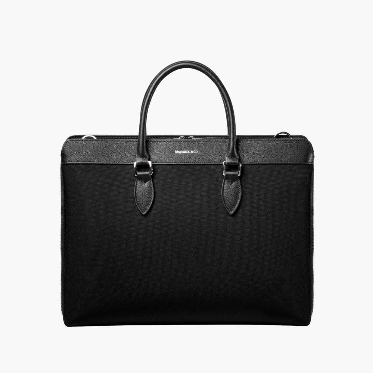 Alpha Leather-Trimmed Briefcase