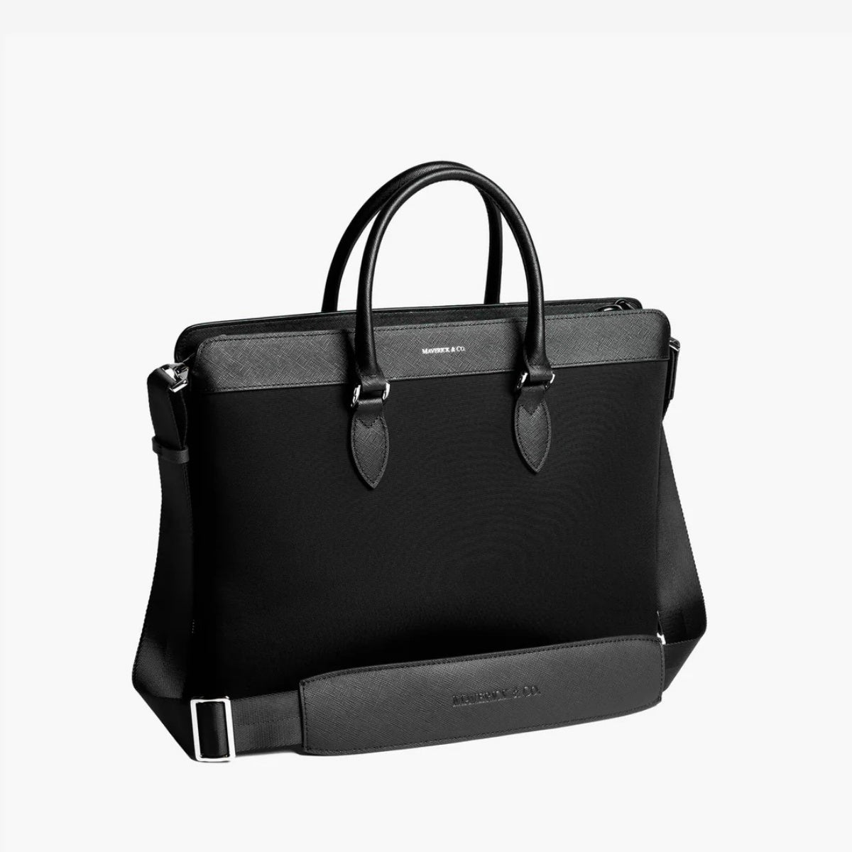 Alpha Leather-Trimmed Briefcase