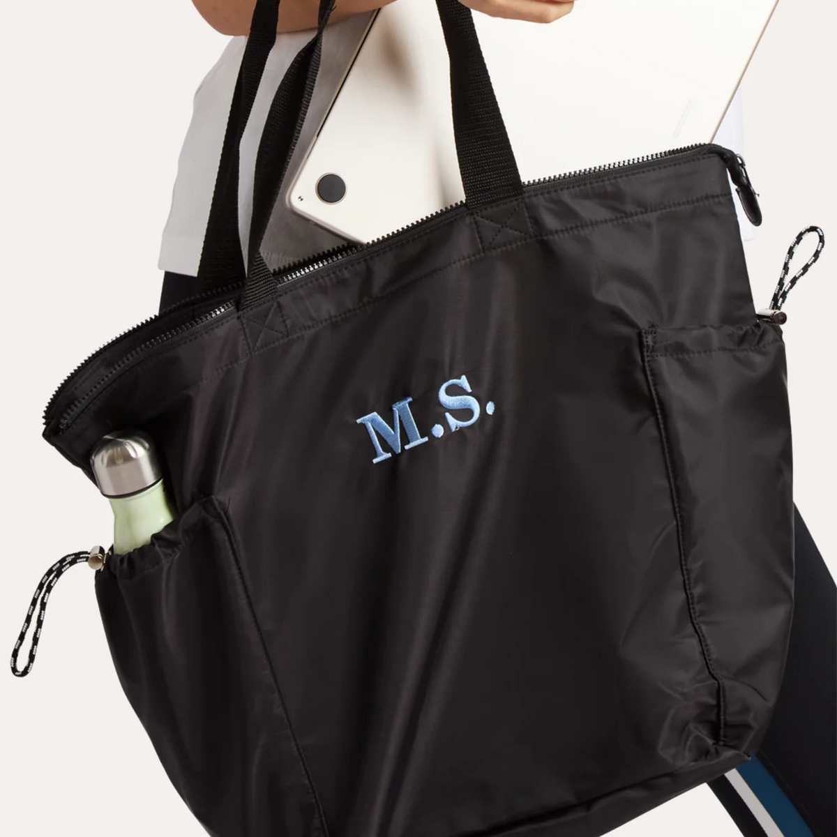 THE RIPPLE ZIP-TOP TOTE BAG / STINGRAY BLACK