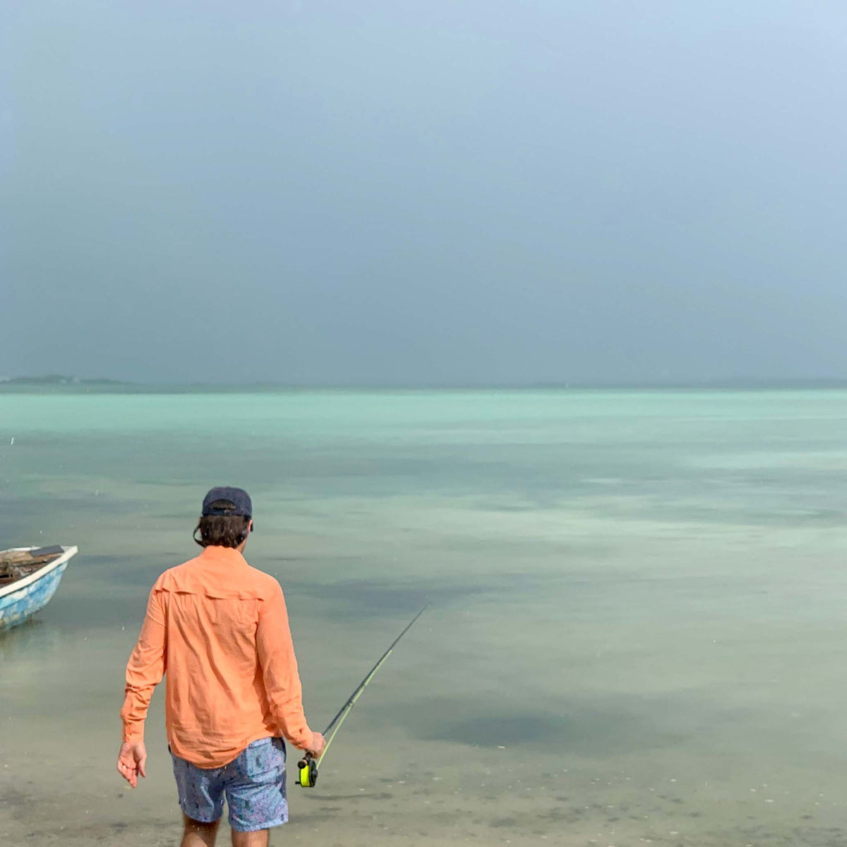light orange long sleeve fishing shirt - ocean photo