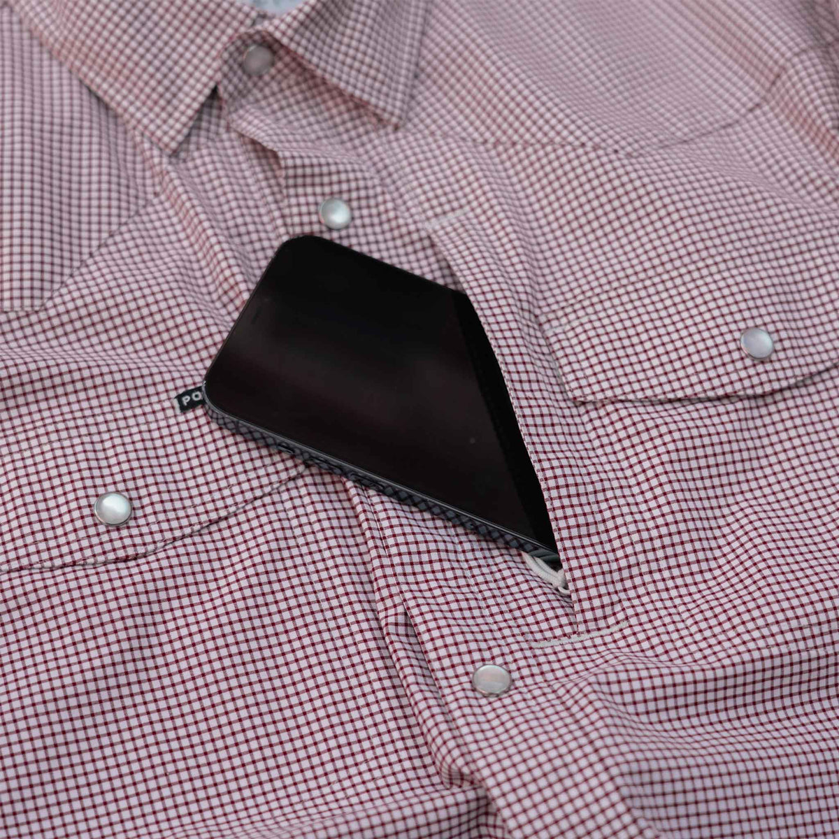 close up of phone pocket