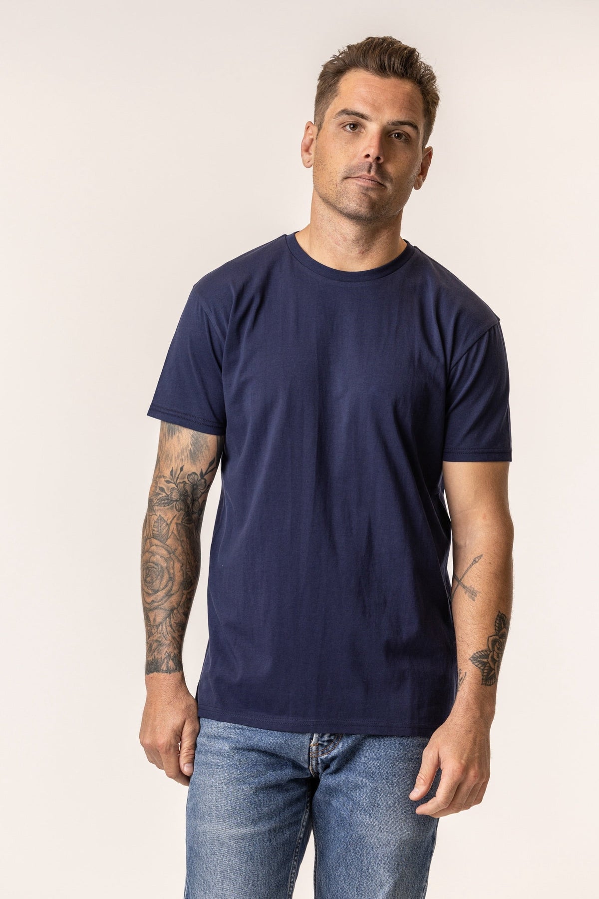 organic cotton navy blue t-shirt#color_navy-blue