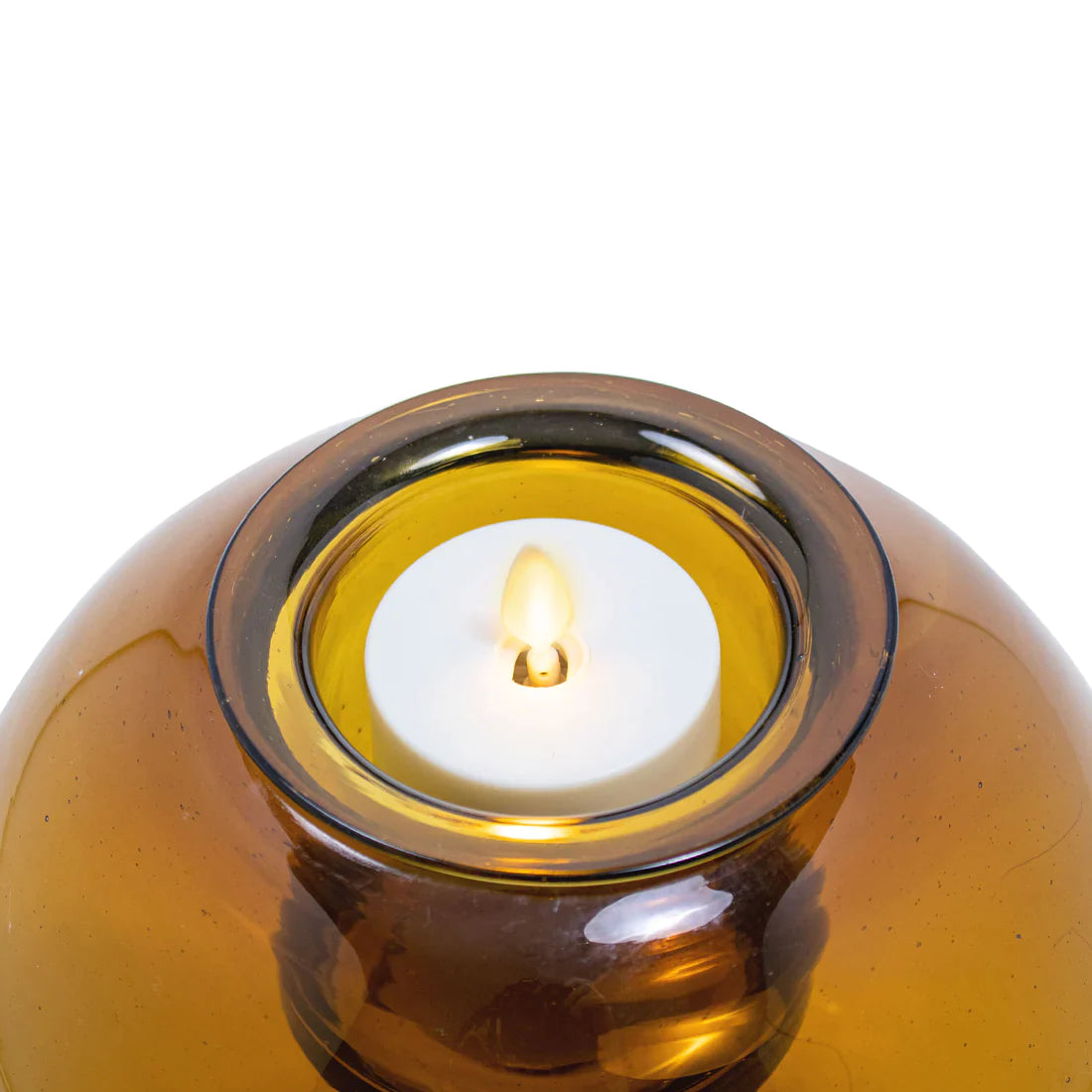 Glass Oval w Luminara Flameless