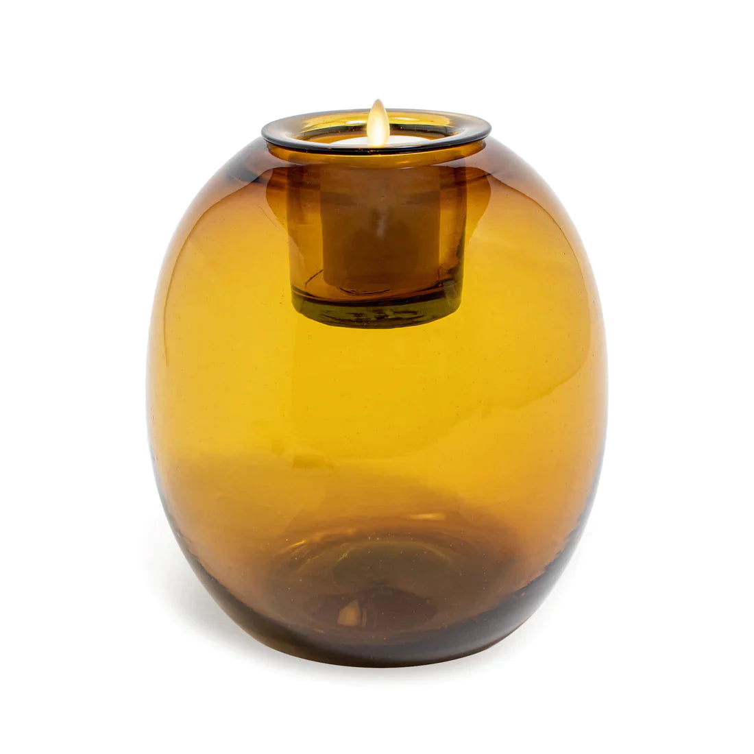 Glass Oval w Luminara Flameless