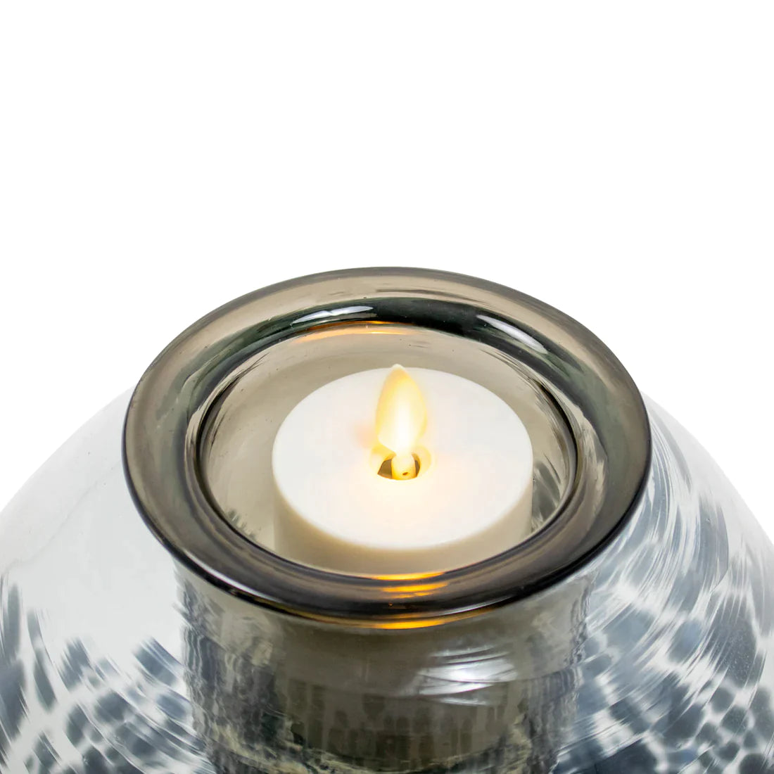 Glass Oval w Luminara Flameless