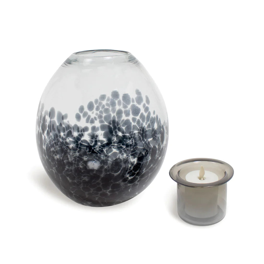 Glass Oval w Luminara Flameless