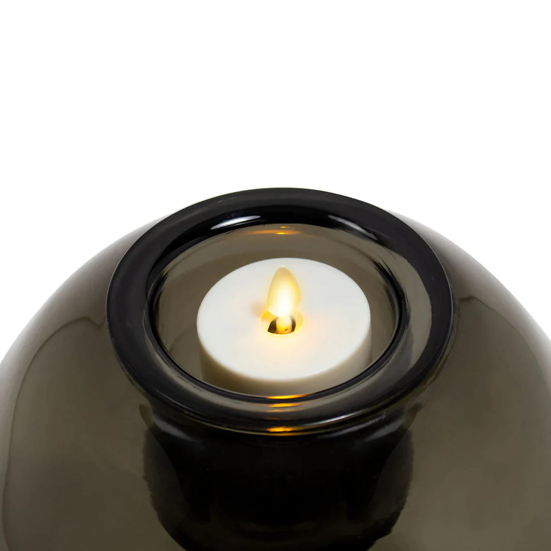 Glass Oval w Luminara Flameless