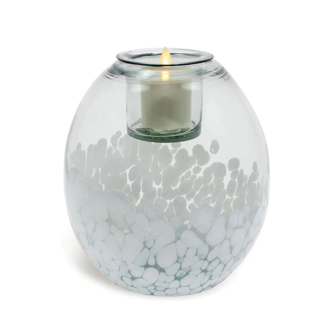 Glass Oval w Luminara Flameless
