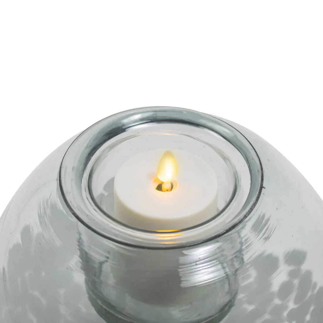Glass Oval w Luminara Flameless