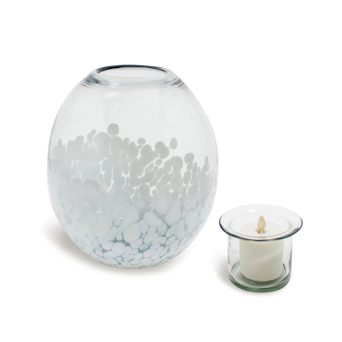 Glass Oval w Luminara Flameless