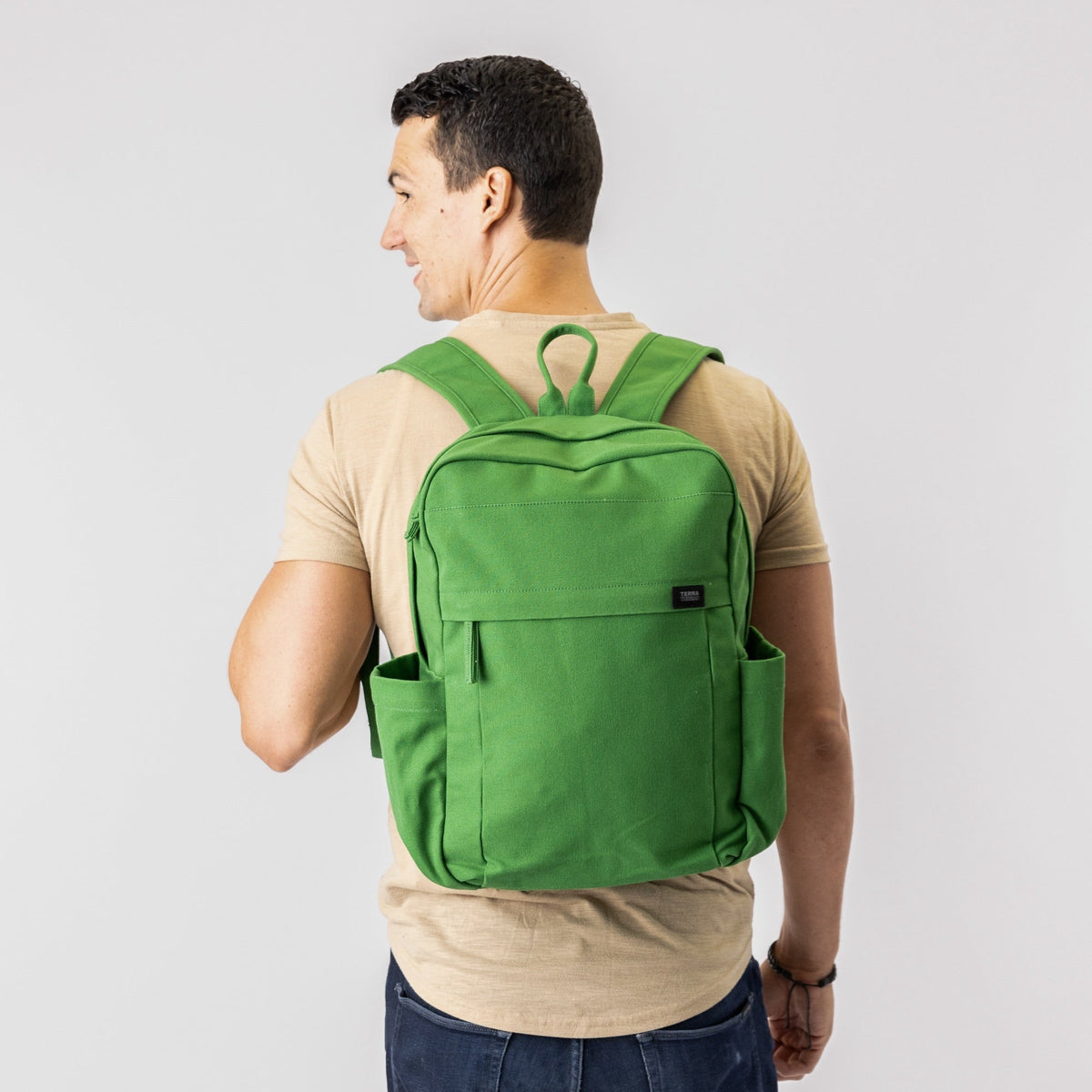 school backpack#color_moss-green
