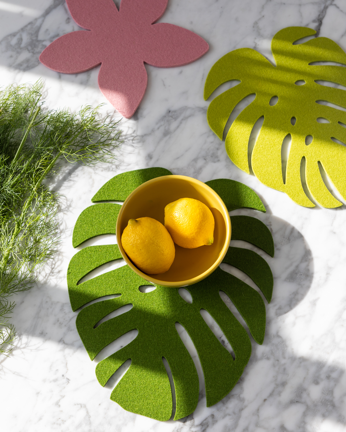 Merino Wool Large Monstera Trivet