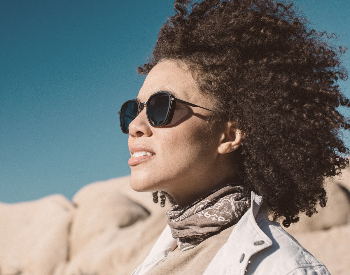 STORY profile of girl wearing sunski bernina sunglasses