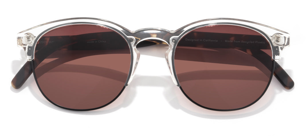 sunski avila clear tortoise fade aqua front angle