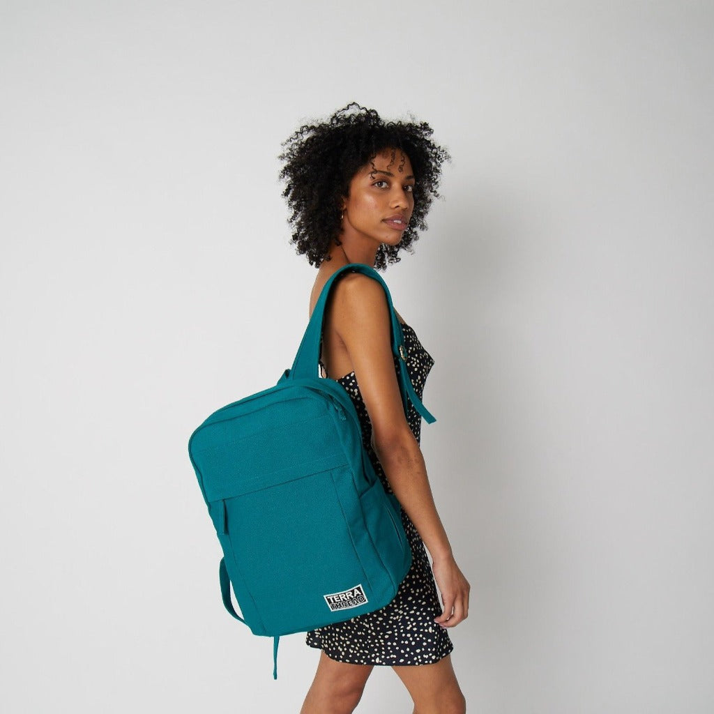 teal backpack