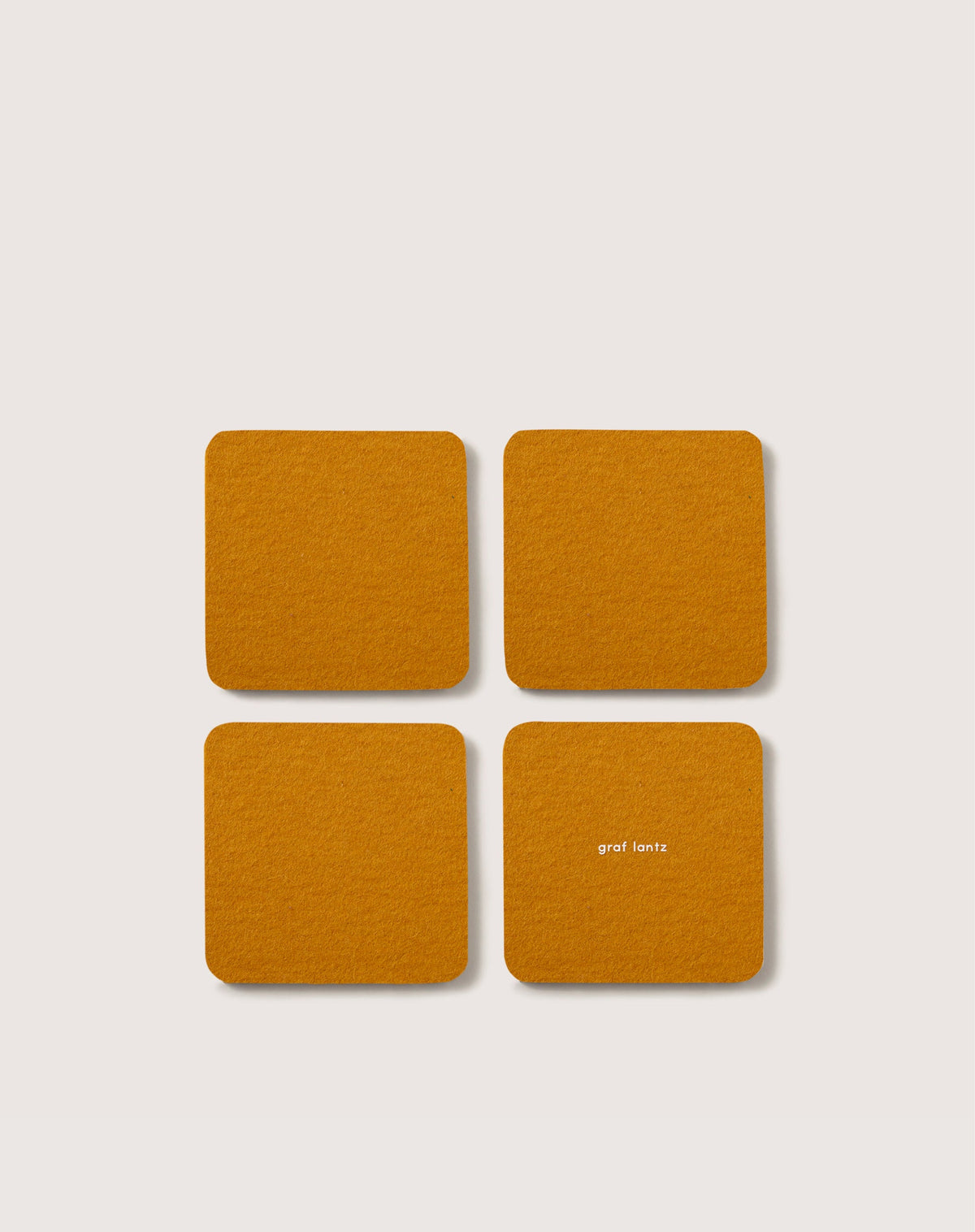 Bierfilzl Merino Wool Square Coaster Solid 4 Pack