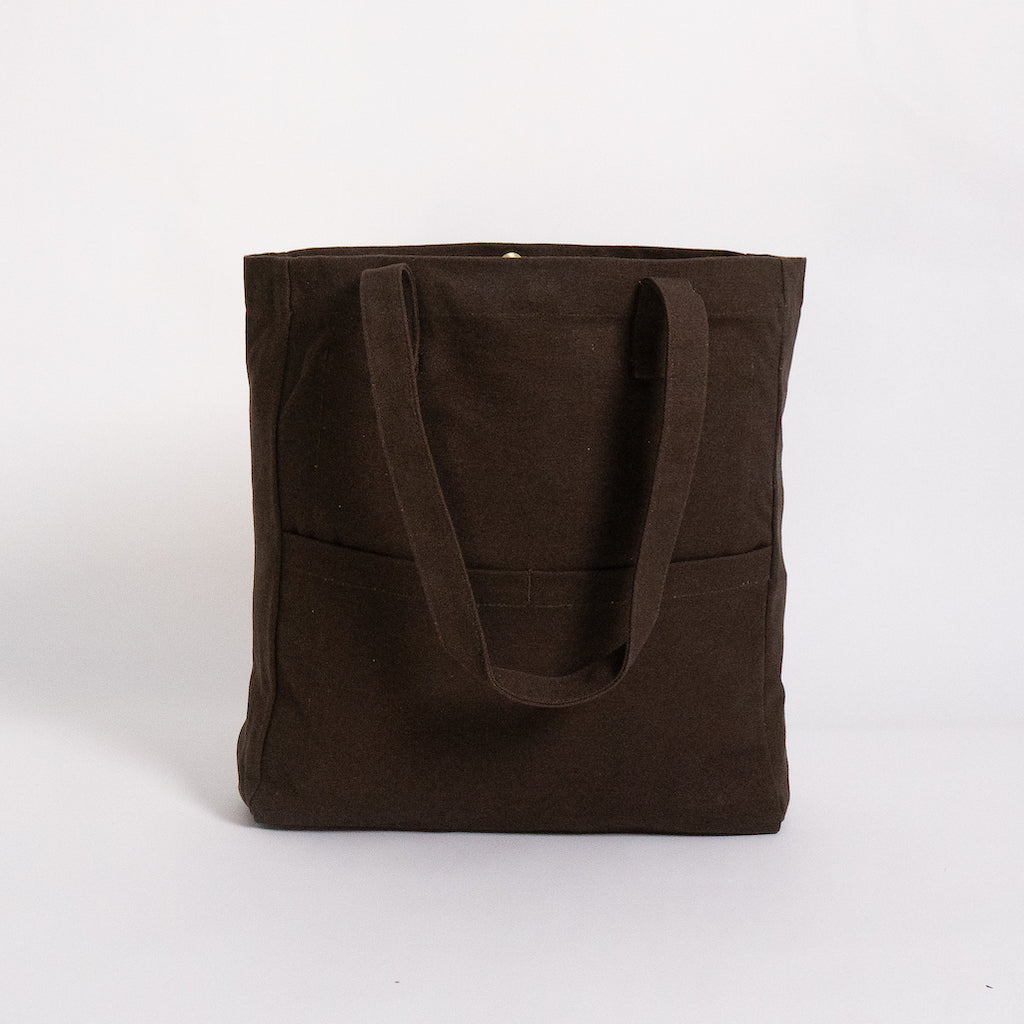 brown tote bag with pockets#color_chestnut-brown
