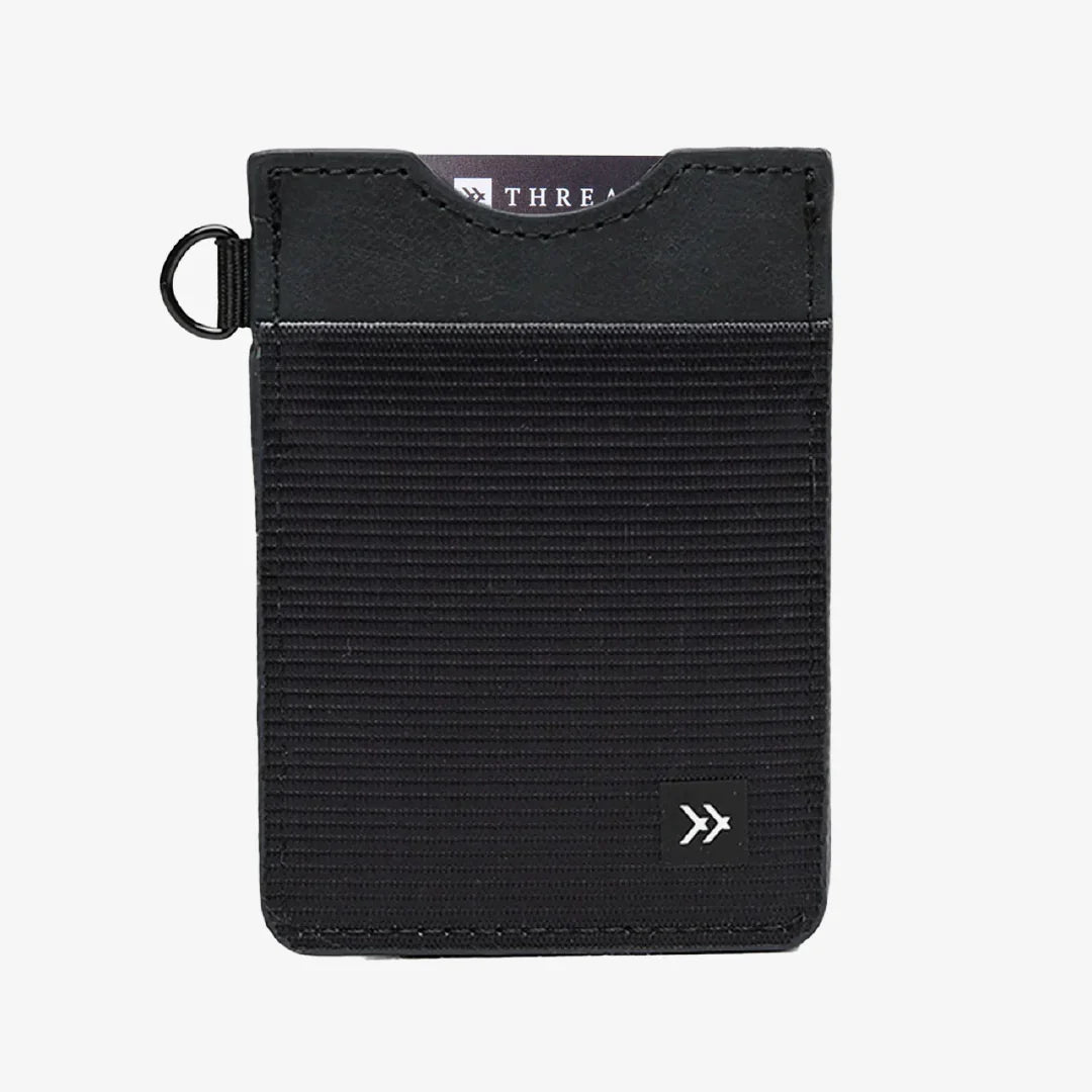 Vertical Leather Wallet - Black - Thread®