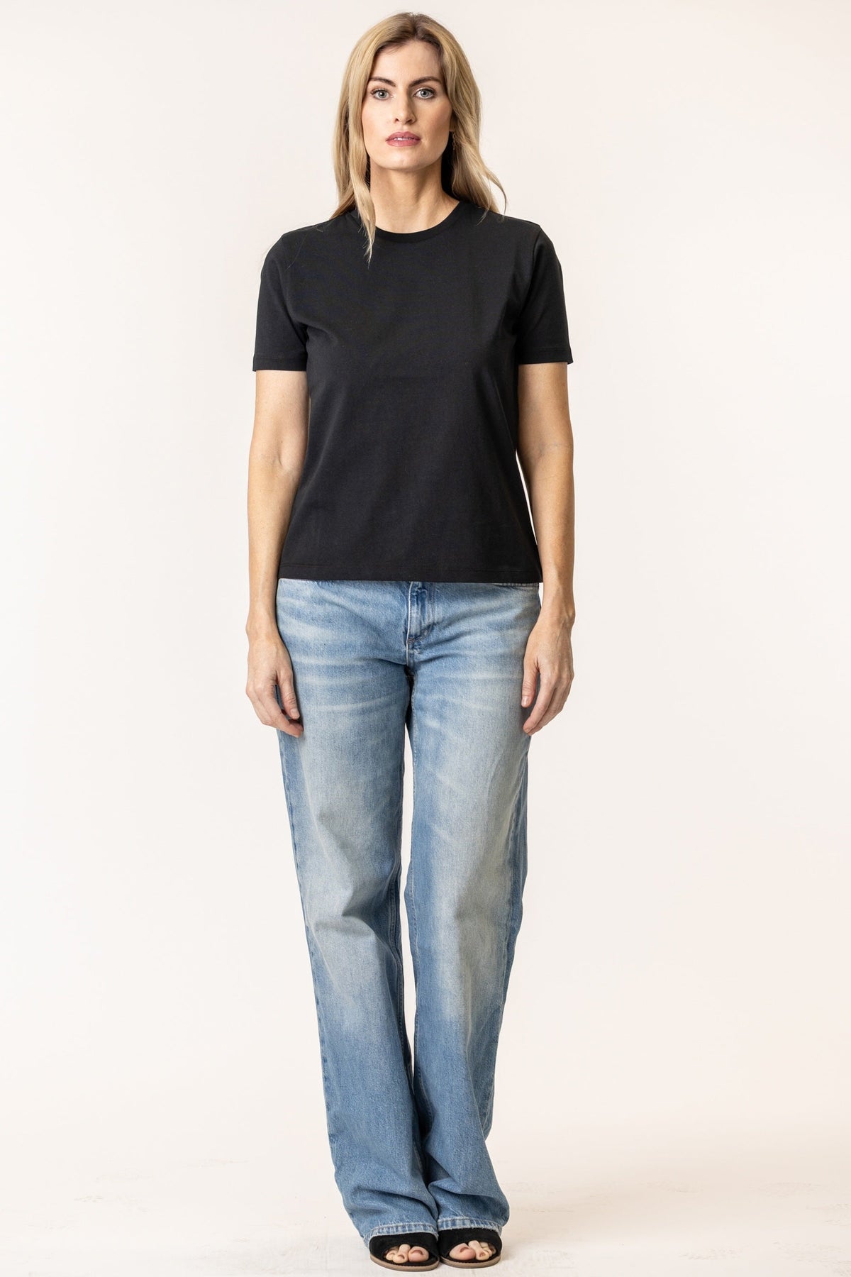 women cotton tshirt#color_black
