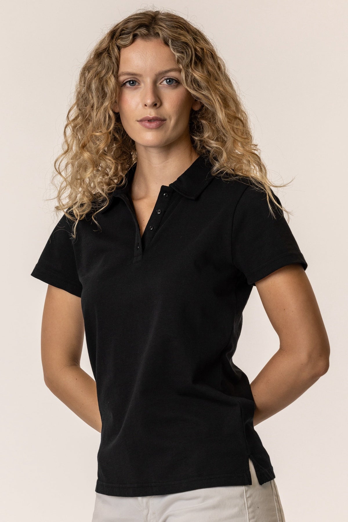 womens polo tee#color_black