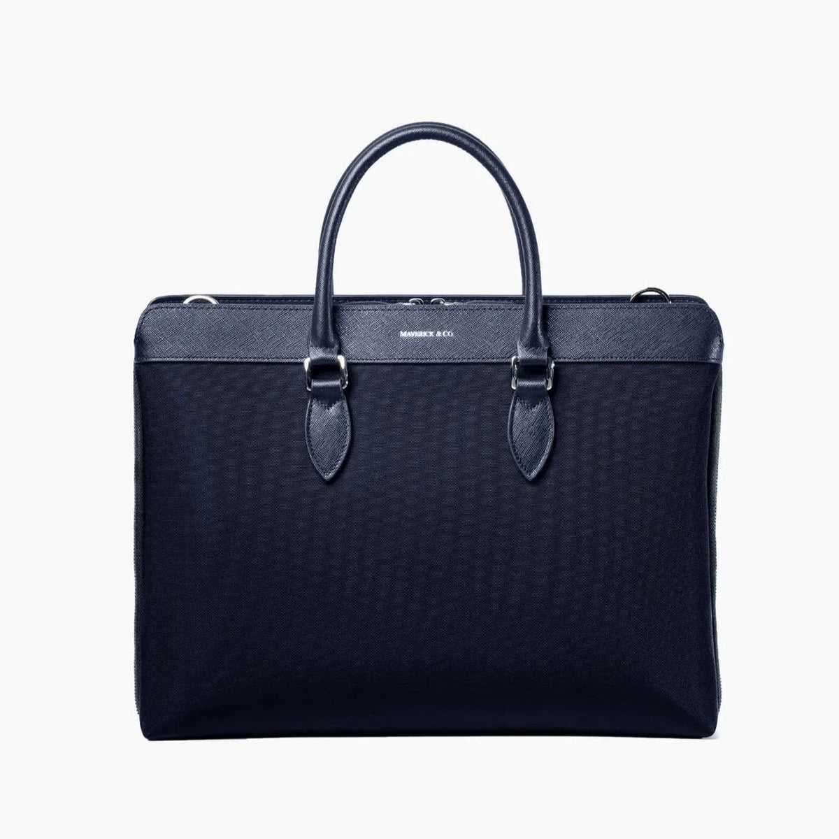 Alpha Leather-Trimmed Briefcase